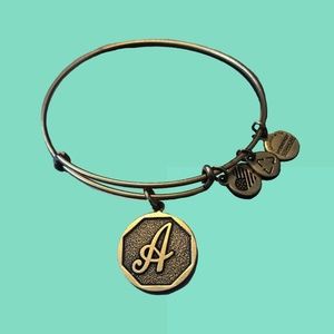 Alex and Ani Gold initial "A" Charm Bracelet